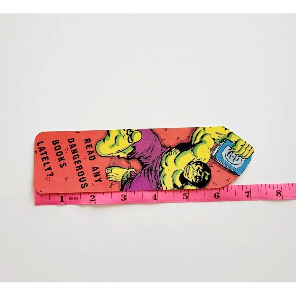 Vintage 80s Incredible Hulk Bookmark, paperboard 1986 Marvel Comics Group 2-1073